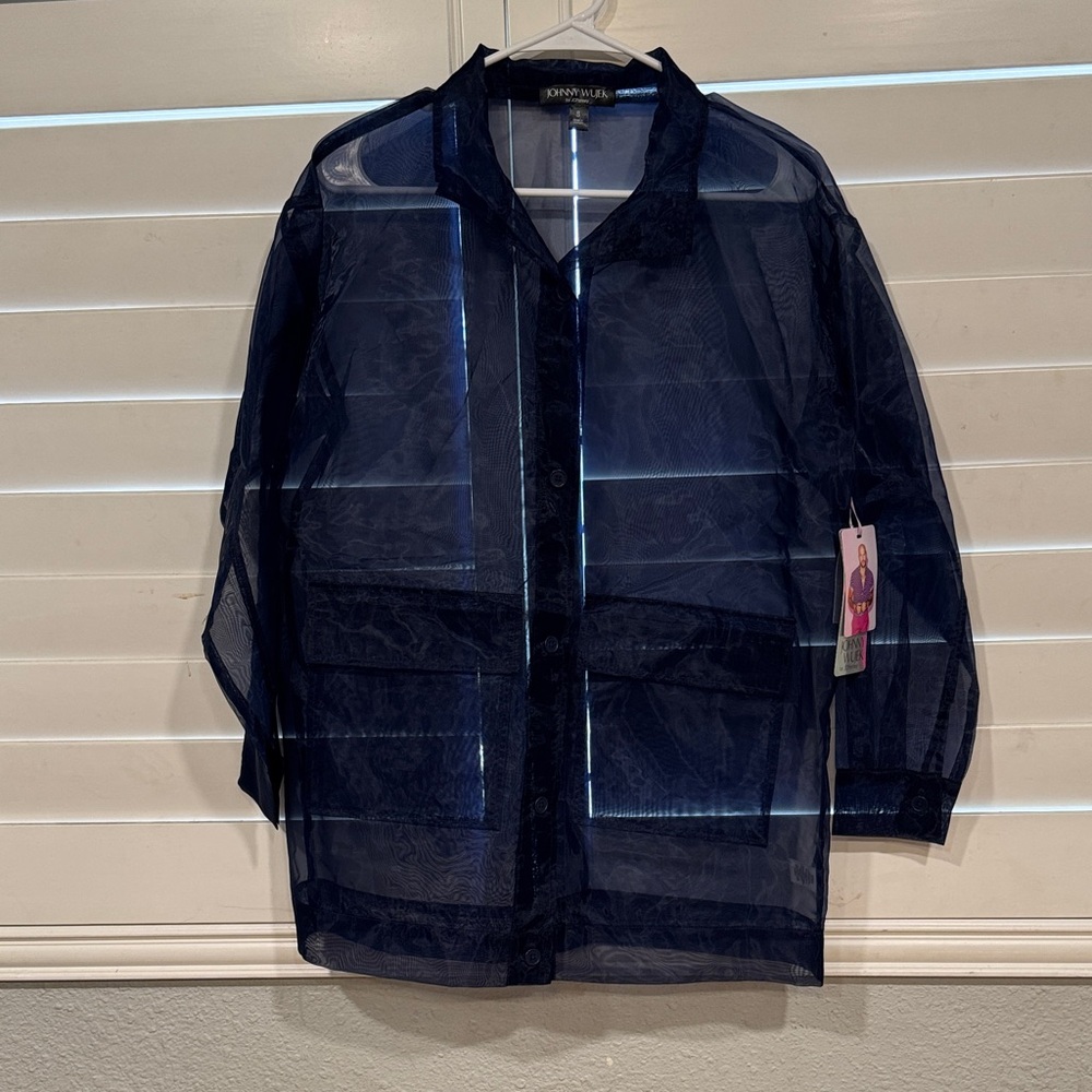 Elegant Sheer Navy Jacket